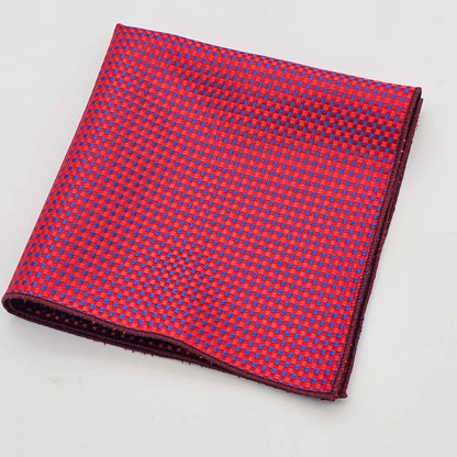 Regal Crimson Royal Weave Tie with Signature Pocket Square - KNisa Premium Men's Fashion Brand